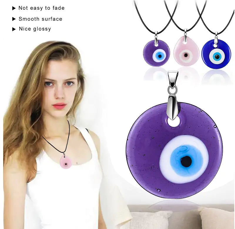 Evil Eye Pendant Necklace - Turkish Glass