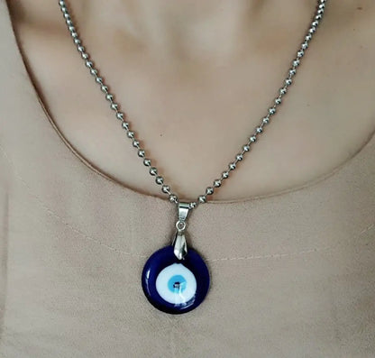 Evil Eye Pendant Necklace - Turkish Glass