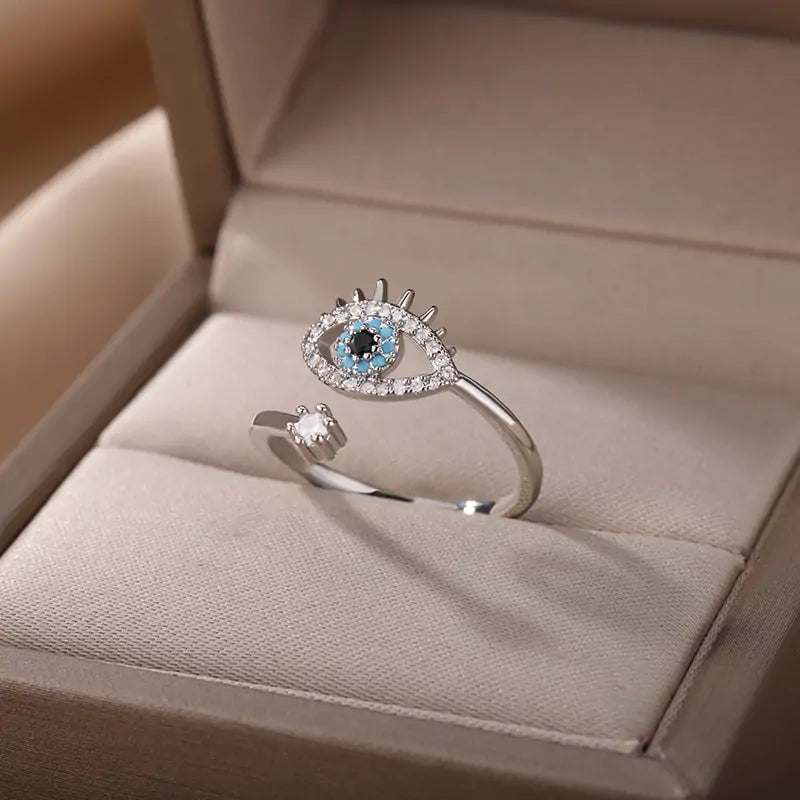 Blue Evil Eye Rings