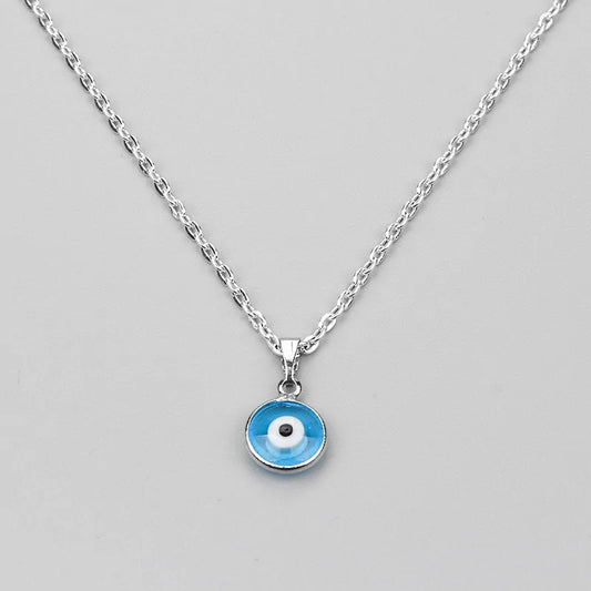 Handmade Turkish Evil Eye Necklace - Blue Glass Charm Pendant